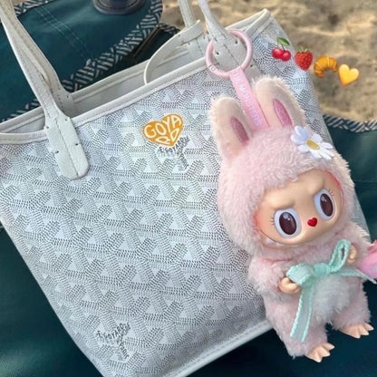 Mokoko 1st Spring Flower Sweetheart Pink Labubu Vinyl Doll - Kawaii Backpack Pendant Decoratio
