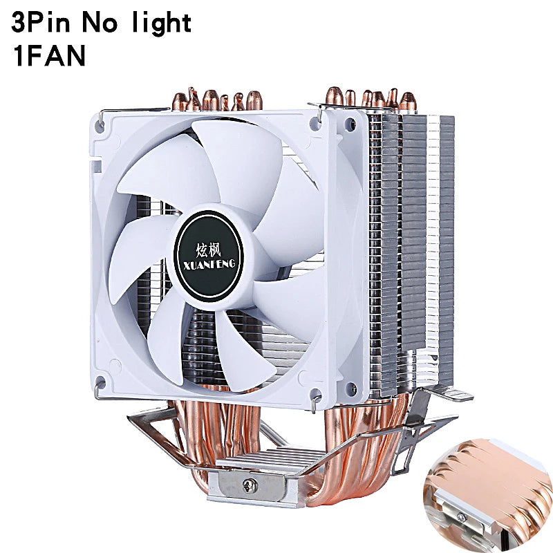 CPU Cooling Fan with Air-Cooled Radiator – Compatible with LGA2011, 115x, 1200, 1700 & AMD