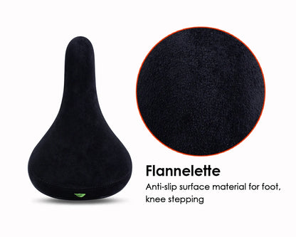 Funsea Bicycle Saddle - Black Wheelie Seat with Embroidered Logo, Flannelette Cover, 8mm Rail for Bikes