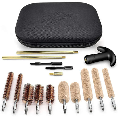 16PCS Tactical Gun Cleaning Kit – Universal Brass Rod for Handgun & Pistol Barrel Cleaning (.22/9mm/.40/.357 Caliber)