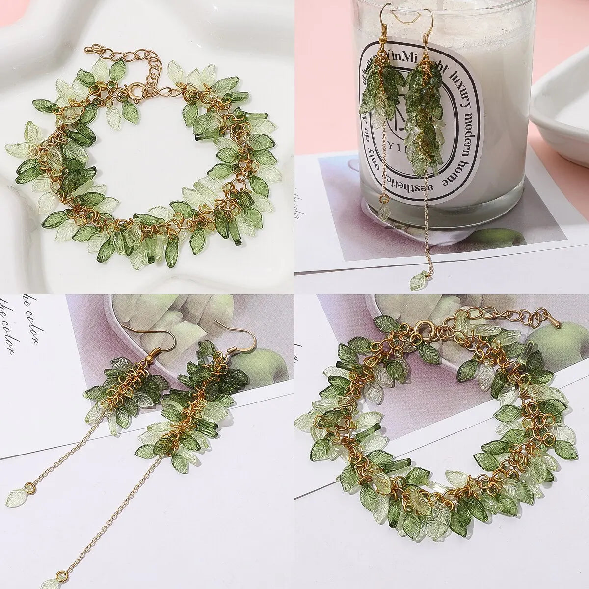 100pcs Mini Acrylic Tree Leaf Beads - Small Loose Beads for DIY Handmade Necklaces, Earrings & Jewelry