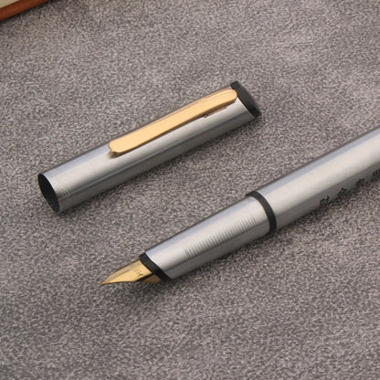 Classic Retro Metal Fountain Pen - Stainless Steel Writing Pen for Office, School & Gifts