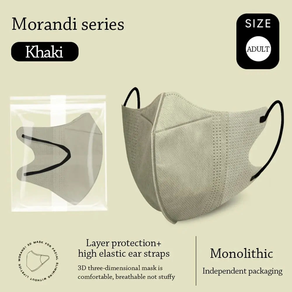 10-Pack Adult Morandi Fish Mask – Summer Slim Edition 3-Layer Approved Respirator Face Masks