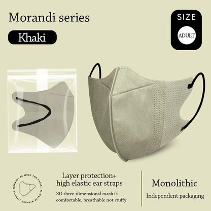 10-Pack Adult Morandi Fish Mask – Summer Slim Edition 3-Layer Approved Respirator Face Masks
