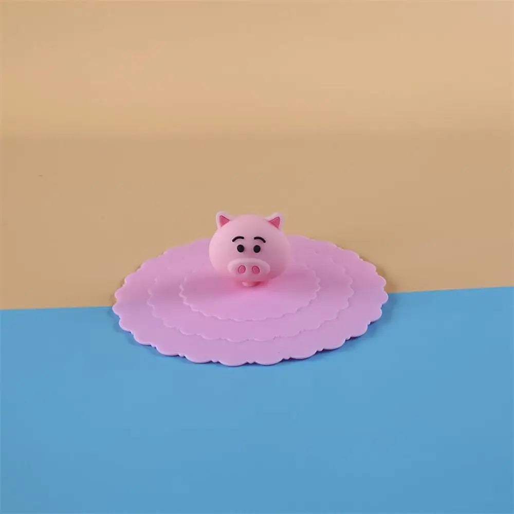 Cartoon 10cm Cute Silicone Cup Cover - Heat-Resistant, Leak-Proof, Dustproof Sealed Lid for Tea Cups