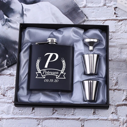 Personalized 6oz Stainless Steel Hip Flask – Engraved Christmas, Birthday, Valentine's Day Gift, Custom Logo for Wedding Favors   2/2