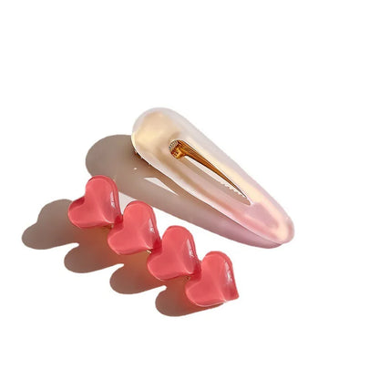 Cute Love Acrylic Hair Clips –  Frosted Barrettes for Girls Fashion Hair Accessories & Trendy Jewelry Pins