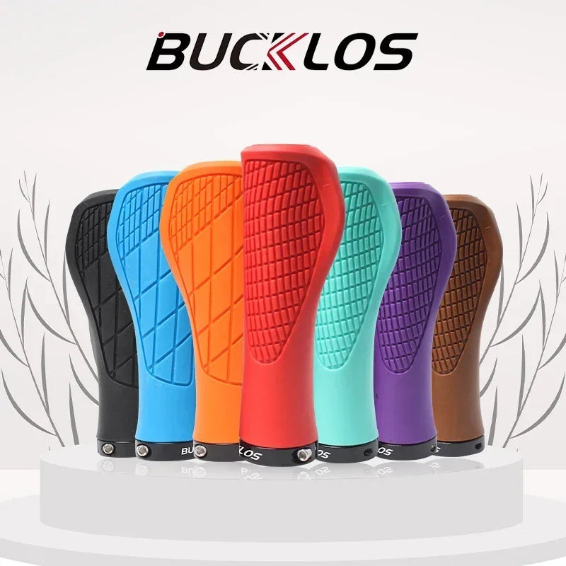 BUCKLOS Ergonomic MTB Handlebar Grips — Comfortable Soft Rubber Lock-On Bicycle Grips for Mountain Bikes
