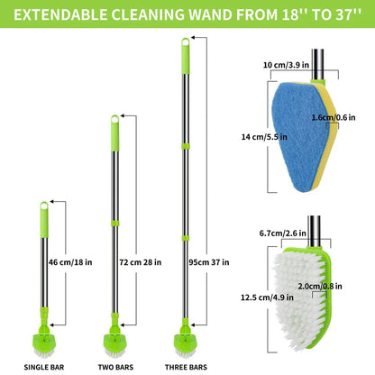 Triangle Telescopic Sponge Glass Wiper - Multifunctional Cleaning Tool for Bathroom, Kitchen & Floor Surfaces
