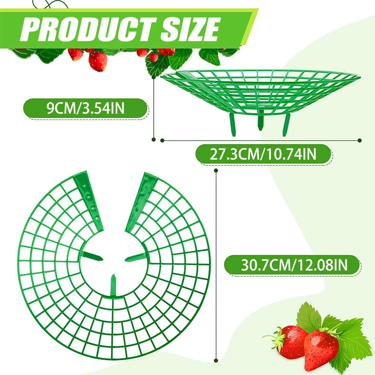 10Pcs Strawberry Plant Supports - Sturdy 3-Legged Growing Racks for Protection Against Mold, Rot, and Dirt - Cage Frame Holder