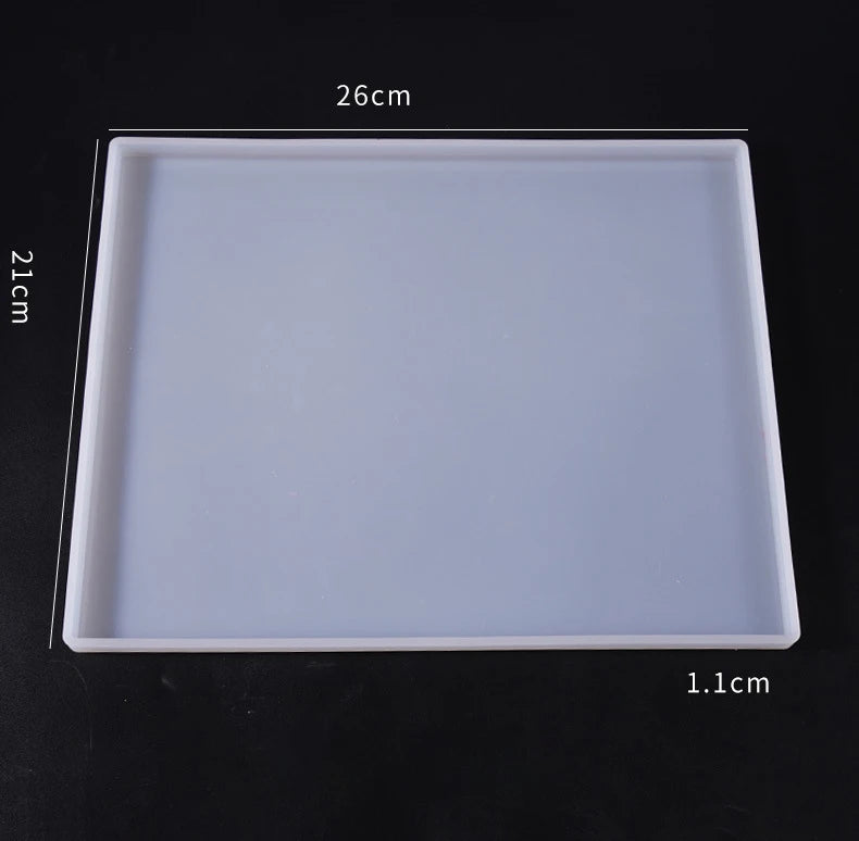 Large Rectangle Resin Tray Silicone Mold - DIY Epoxy Tea Plate Coaster Craft Making Mold