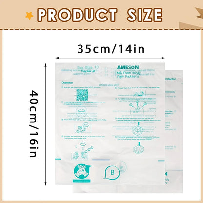4pcs/8pcs Fragile Expanding Foam Protective Bags – Quick Foam Packing Wrap for Car Accessories & Glass Protection
