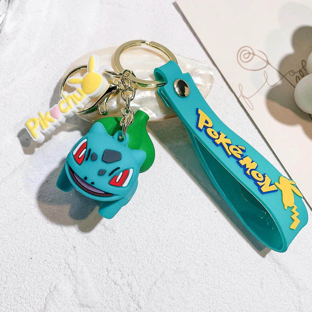 Pokemon Keychain – Pikachu, Charmander & Psyduck Anime Toy, Kawaii Cartoon Doll Pendant for Car, Bag, Kid Gift