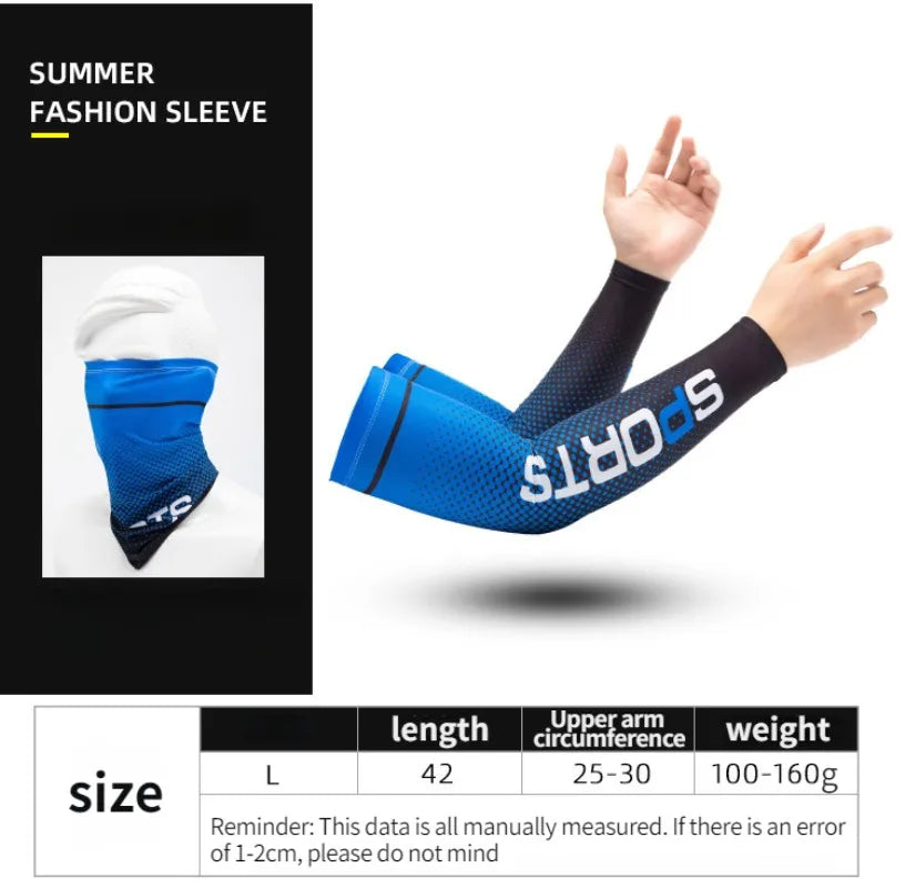UV Protection Cooling Arm Sleeves - Ice Silk Sunscreen Gloves for Cycling & Outdoor Sports
