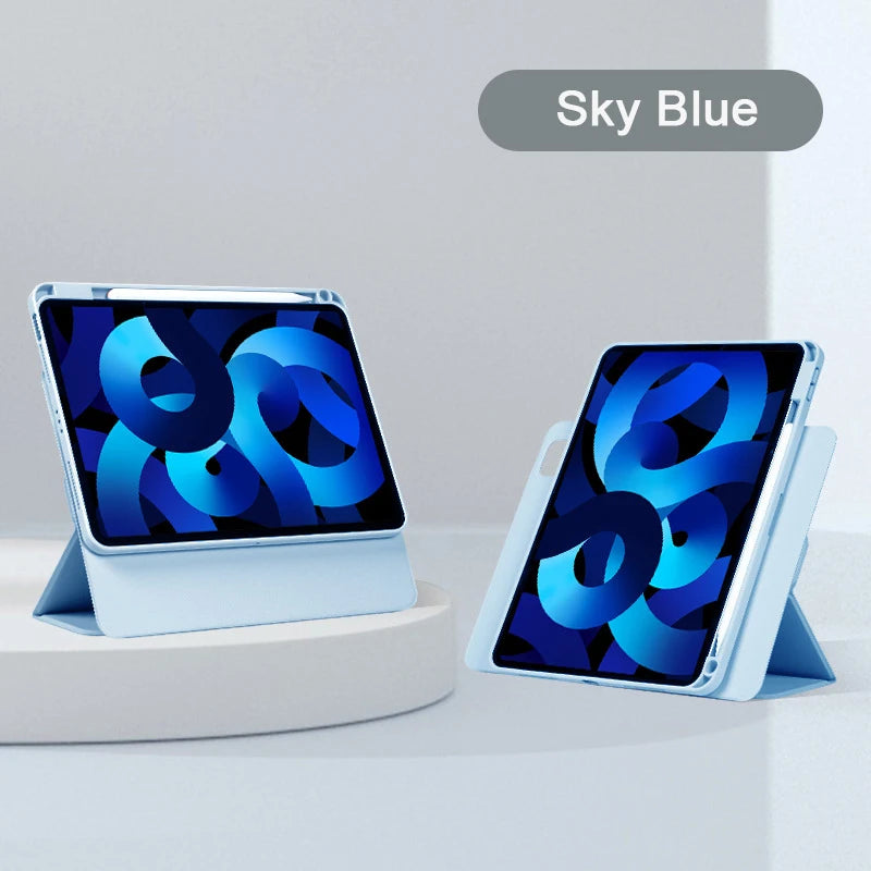 Magnetic 360° Detachable Back Cover Case for iPad Air 4/5 (10.9") & iPad Pro 11", 12.9" – Compatible with iPad A16 10th & 11th Gen