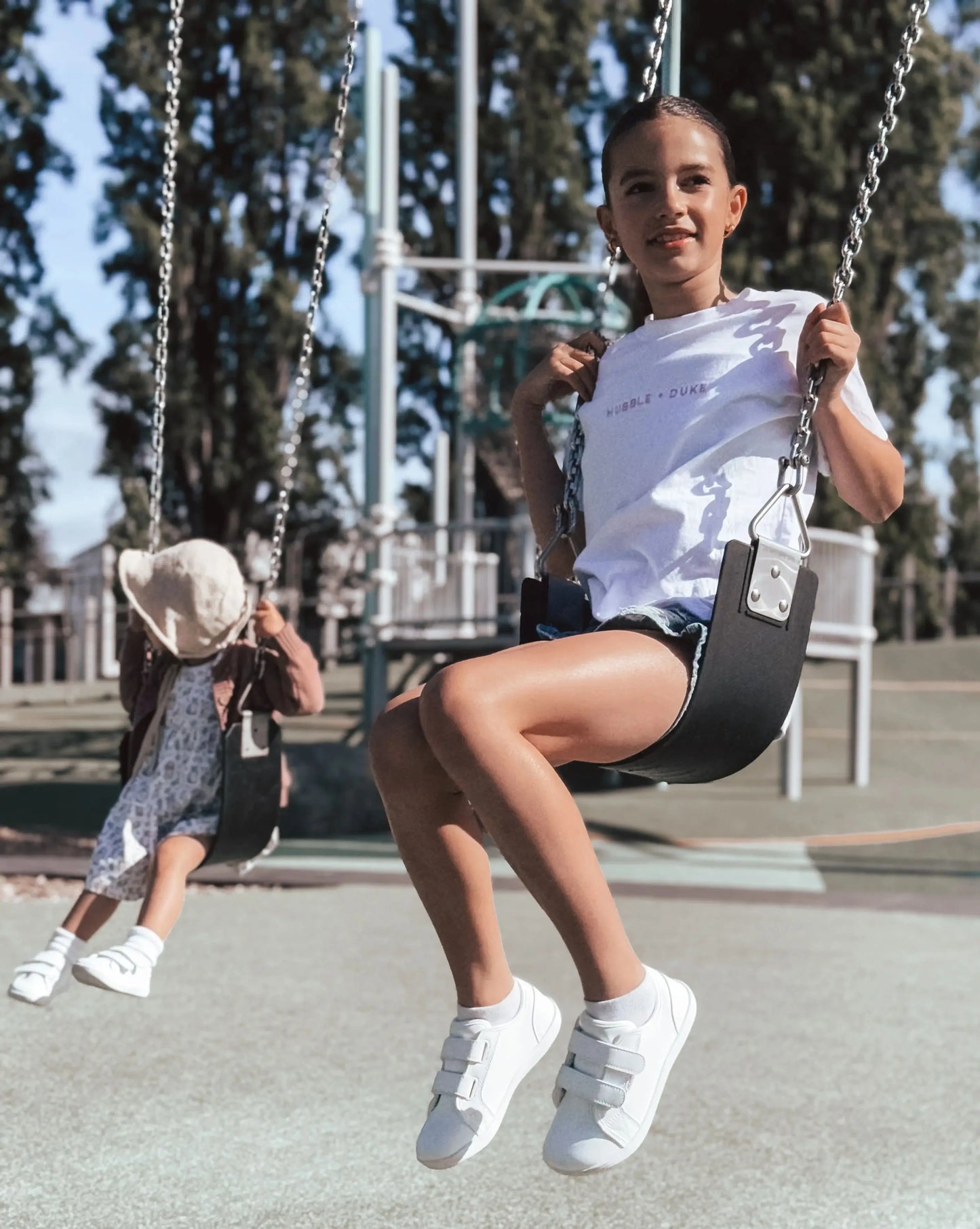 HOBIBEAR Wide-Toe Family Sneakers — Barefoot Minimalist Lace-Up Casual Walking Shoes with Hook & Loop Faux Leather
