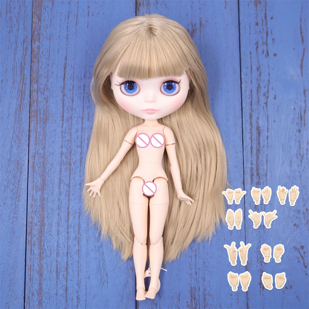 ICY DBS Blyth Doll – 1/6 BJD Customized Nude Joint Body, White Skin Glossy & Matte Face, 30cm Girl Toy Gift