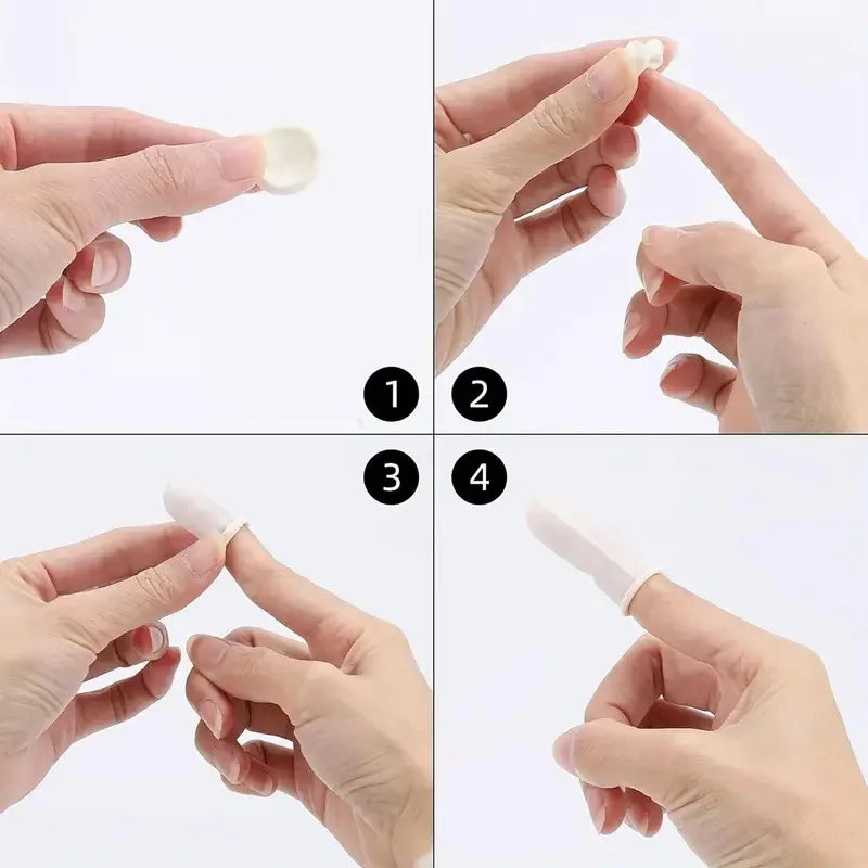 100PCS Disposable Finger Cots – Powder-Free Anti-Slip Latex Finger Protectors for Beauty, Tattoo & Hairdressing Use