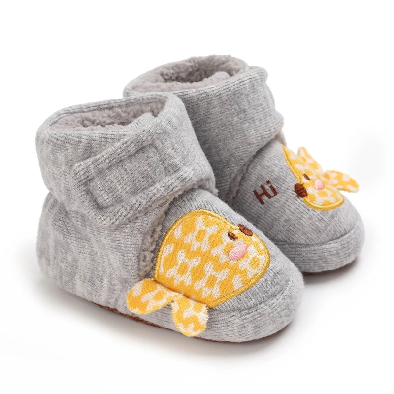 Baby Girls’ and Boys’ Cotton First Walker Shoes - Soft Cartoon Toddler Shoes for Newborns and Infants