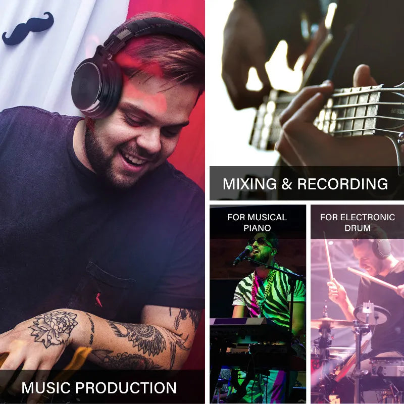 OneOdio Wired Over-Ear Headphones with Microphone – Professional DJ Studio Hi-Res Music Headset