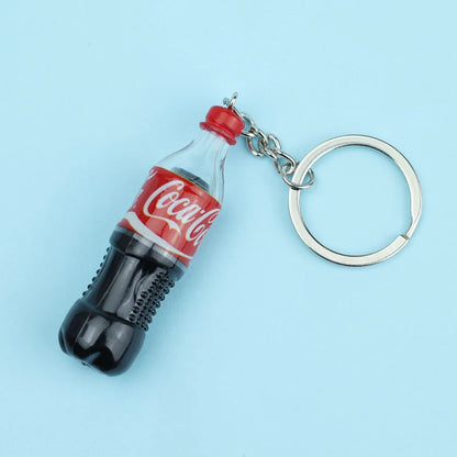 Mini Beverage Bottle Keychain - Creative Unisex Bag Charm, Apparel Accessory & Party Gift