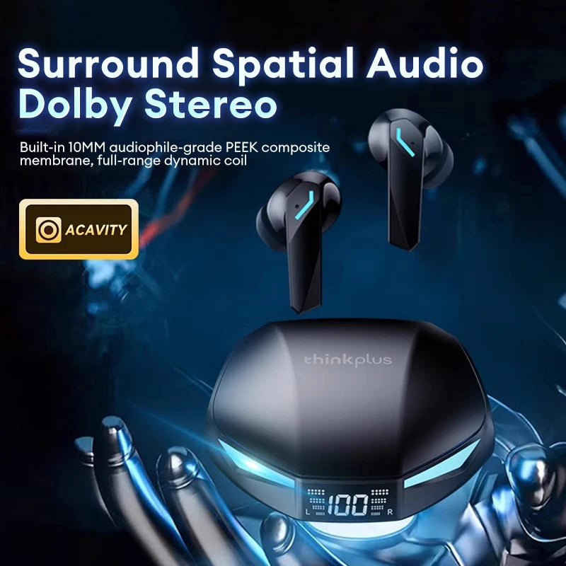 Lenovo GM2 PRO MAX Wireless Earbuds – Bluetooth 5.4, LED Display, Waterproof, Low Latency Gaming Headset