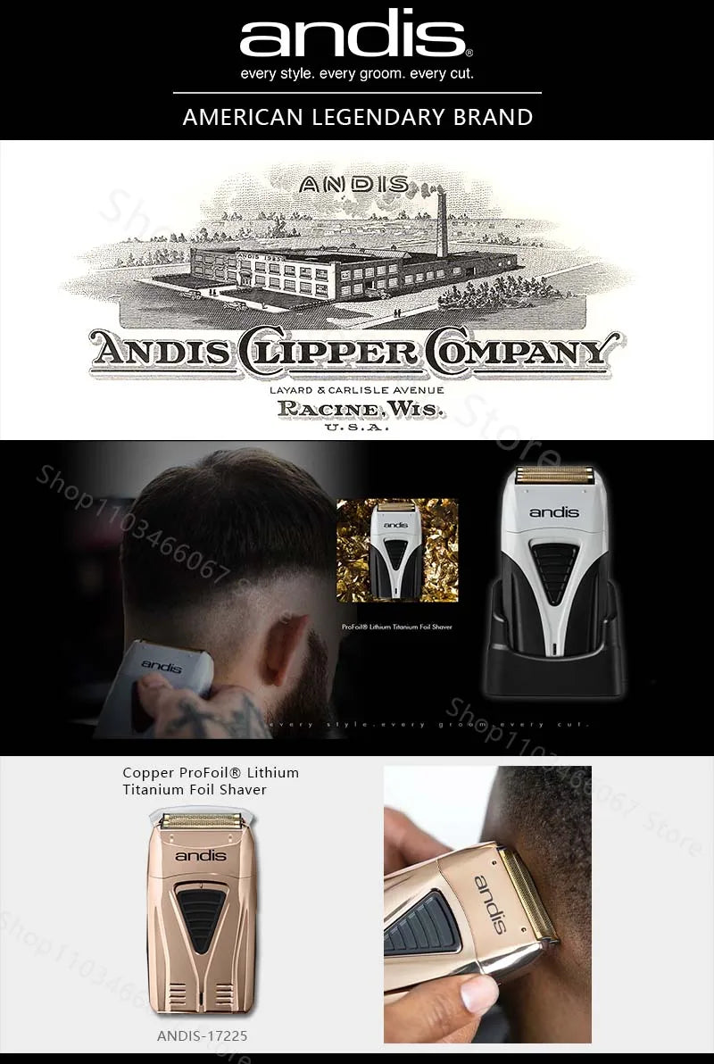 Andis Profoil Lithium Plus 17205 Electric Shaver – Barber Hair & Beard Razor for Men, Bald Shaving Machine