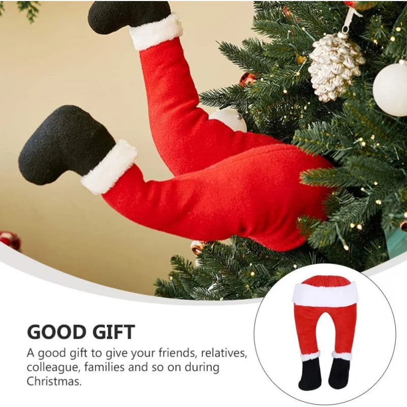 Christmas Santa Leg Decorations – Tree Topper, Fireplace & Hanging Ornaments for Holiday Party Supplies