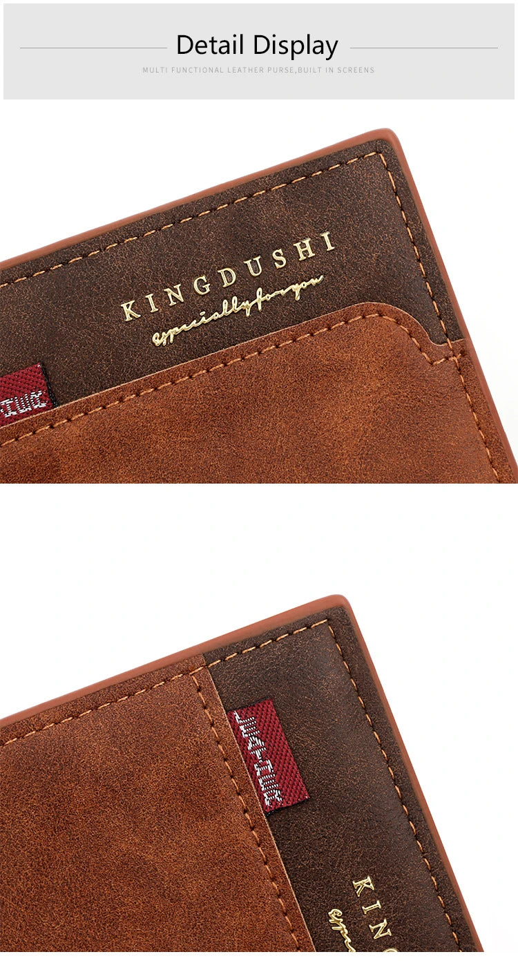 Personalized Men’s Short Wallet – High-Quality Classic Card Holder with Zipper Coin Pocket & Money Clip