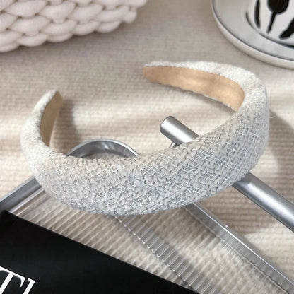 Autumn/Winter Black & White Plaid Headband – Sponge Wide Hair Band, Elegant Hair Hoop for Women & Girls, Fashion Hair Accessories