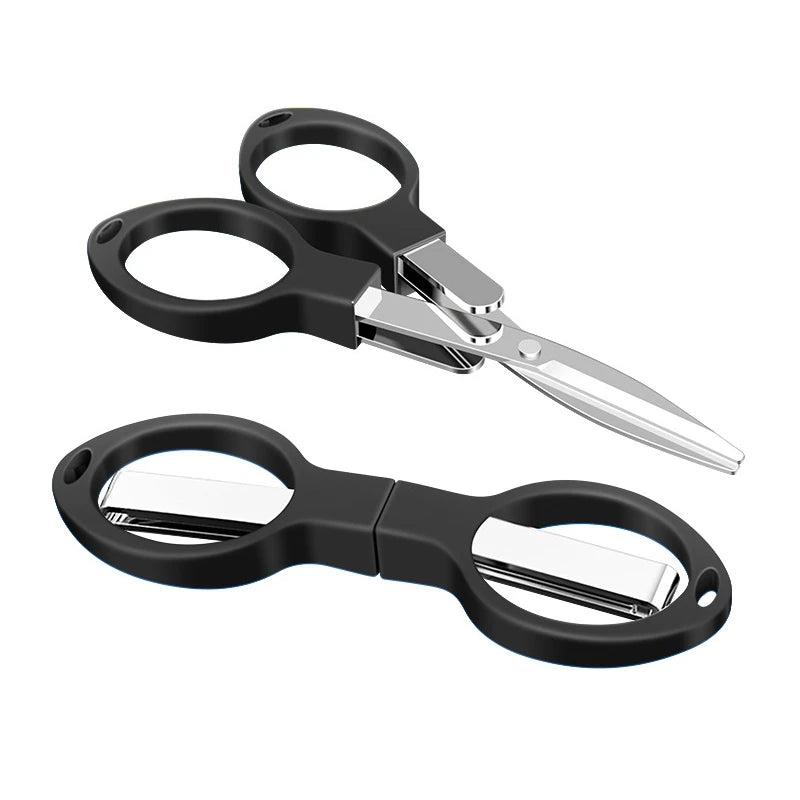 Stainless Steel Folding Scissors - Portable Retractable Cutting Tool for Travel, Outdoor & Everyday Use