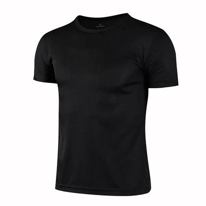 Quick-Drying Round Neck Sport T-Shirt – Men's Gym Fitness Shirt for Running, Breathable Sportswear