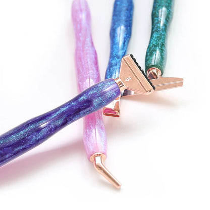 Purple 5D DIY Diamond Pen Set – Resin Tool with 6 Metal Pen Heads, Thread, and Clay for Diamond Painting