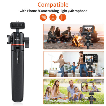 VRIG TP-08 TP-06 Aluminum Alloy Tripod Selfie Stick – 360° Rotatable with Cold Shoe Mount & 1/4" Screw, 1.5kg Load Capacity