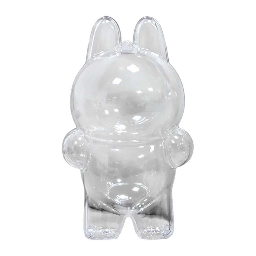 17cm Labubu Transparent Protective Cover - Monster Toy & Elf Doll Storage Display Box