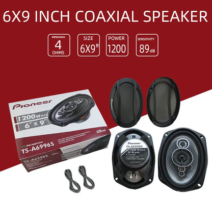 6X9 Inch 2400W 5-Way Car Coaxial Speaker - High Fidelity Full Frequency, Ideal for Modified Vehicles