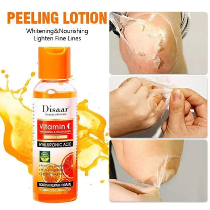 Yellow Peeling Lotion – 100% Organic Body Scrub with Hyaluronic Acid, Dark Skin Bleaching, Exfoliating, Whitening & Moisturizing