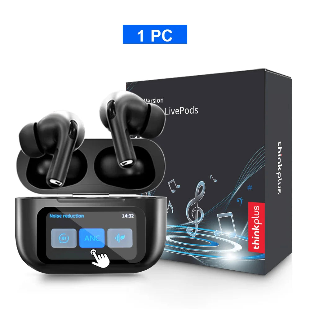 Thinkplus Wireless Bluetooth Earphones - ANC Noise Reduction, HD Mic Call & Gamer Earbuds with LED Touch Screen Control