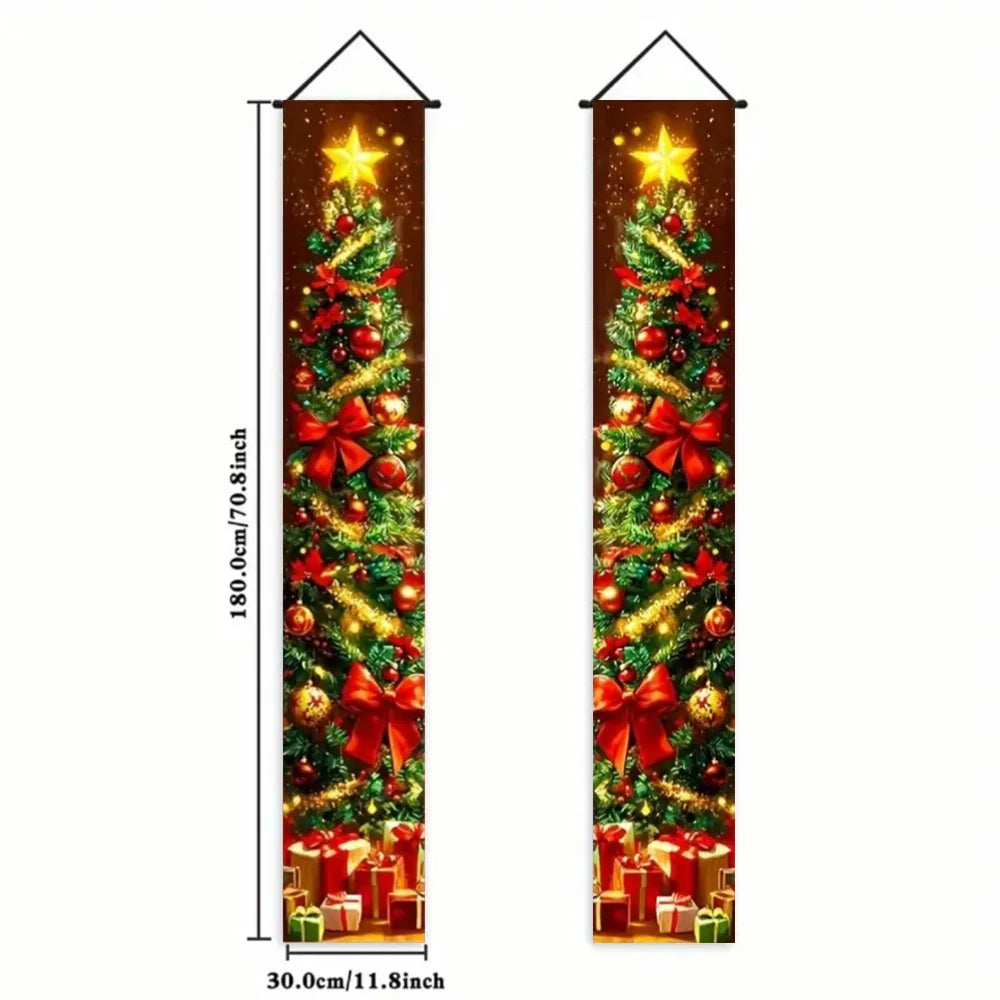 Christmas Hanging Door Banner – Antithetical Couplet Wall Decoration for Merry Christmas 2026 Party & Xmas Gift