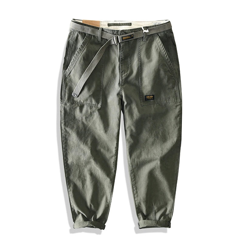 Men's Retro Workwear Cargo Pants - Straight-Leg Baggy Casual Trousers