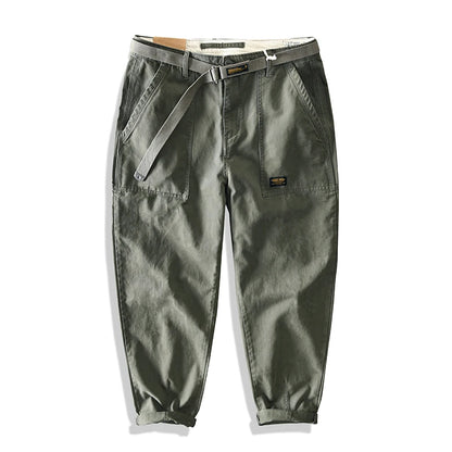 Men's Retro Workwear Cargo Pants - Straight-Leg Baggy Casual Trousers