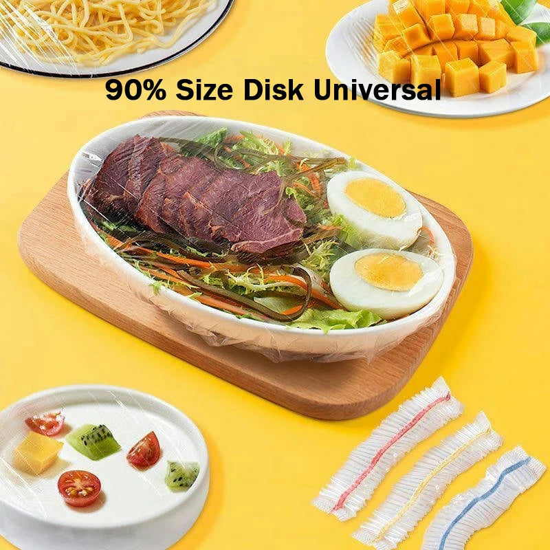 Disposable Transparent Plastic Food Cover Bags, Reusable Cling Film Wrap for Kitchen Storage, Freezing & Food Protection