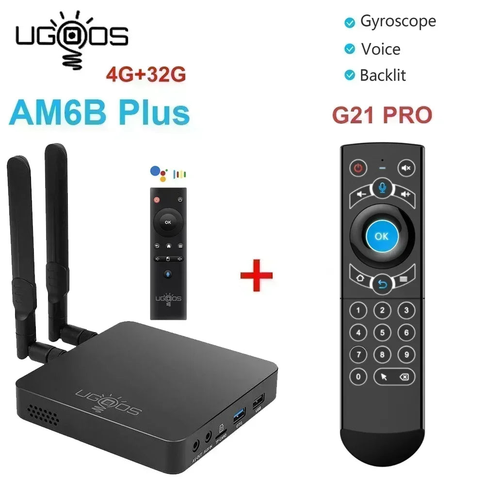 Ugoos AM6B Plus Android 9 Smart TV Box - Amlogic S922X-J, 4GB DDR4, 32GB, WiFi 6, 4K, BT5.0