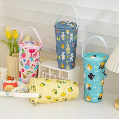 Portable Milk Tea Tote Bag – Insulated Heat Preservation Cup Carrier, Handbag for Drinks, Umbrella, and Camping Accessories