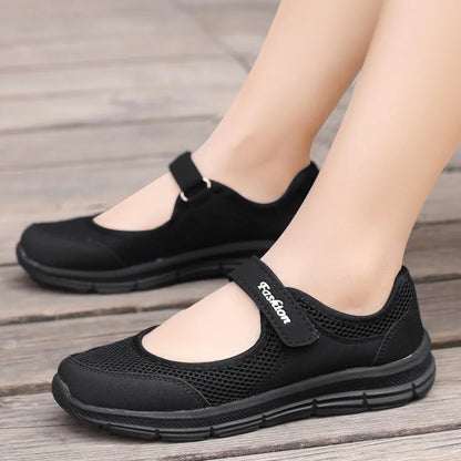 Women’s Breathable Mesh Vulcanized Sneakers – White Casual Walking Shoes, Fashion Work Shoes for Comfort & Everyday Wear