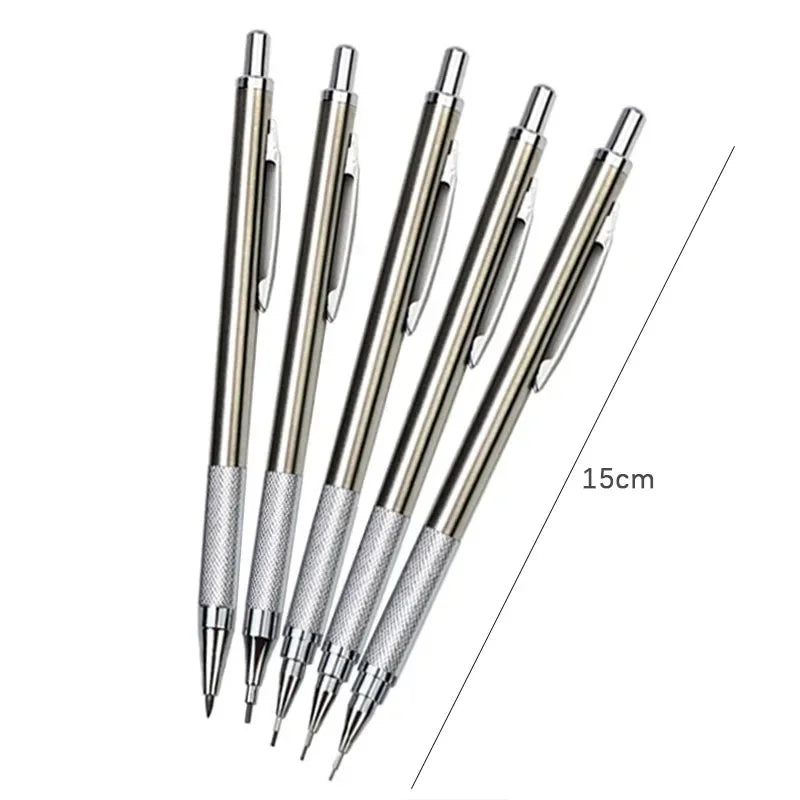 Full Metal Mechanical Pencil Set — 0.3–2.0mm Automatic Pencils for Art, Drawing & School