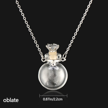 Openable Water Drop Heart Steel Chain Necklace – Essential Oil Pendant Glaze Vial Memorial Jewelry