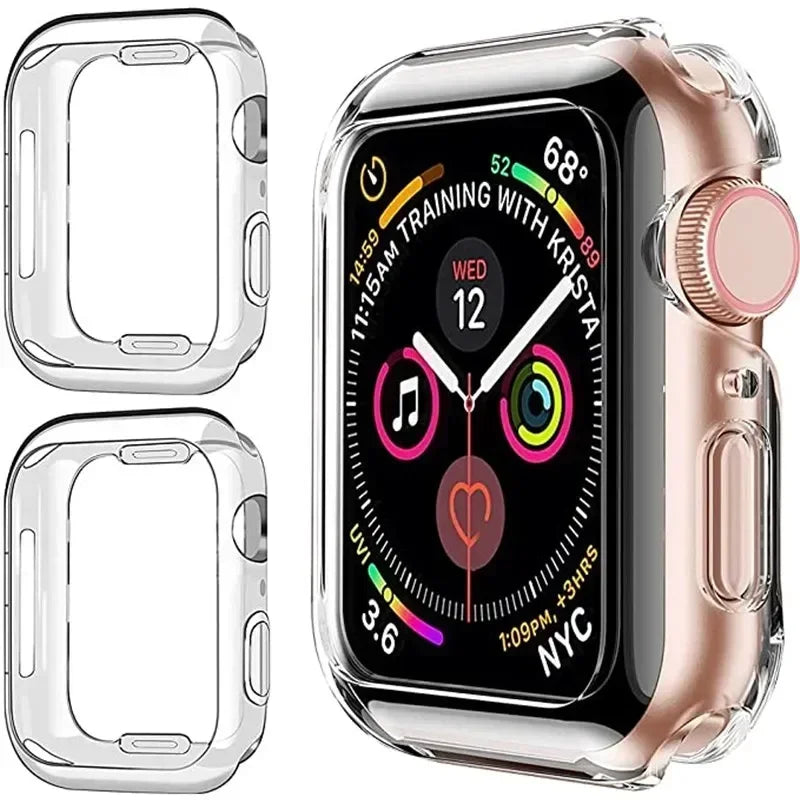 Soft TPU Full Case Screen Protector for Apple Watch Series 2-10 & SE/Ultra – 41mm-49mm iWatch Cover