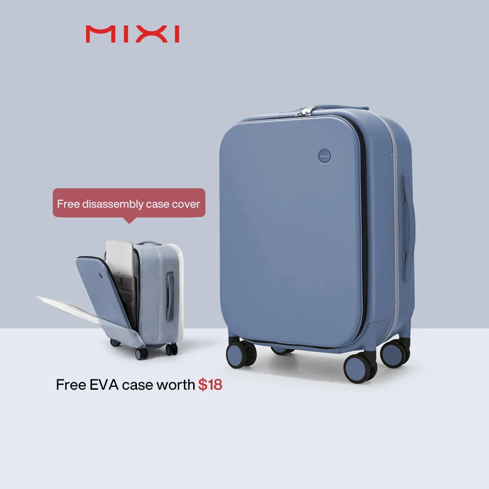 Mixi Aluminum Frame Carry-On Suitcase — Patent Design Rolling Luggage for Cabin, 18/20/24 Inch M9260