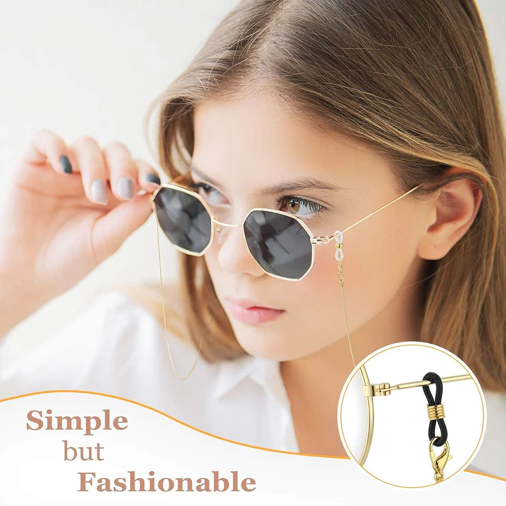 120PCS Eyeglass Chain Connector Set - Adjustable Anti-Slip Silicone Strap Holders for Women’s Glasses & Sunglasses
